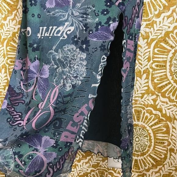 NWOT Urban Outfitters Samara Mesh Strapless Slit Midi Dress Purple Multi size XS - Picture 6 of 9